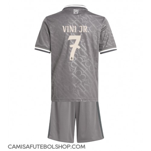 Camisa de time de futebol Real Madrid Vinicius Junior #7 Replicas 3º Equipamento Infantil 2024-25 Manga Curta (+ Calças curtas)